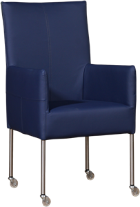 Leren eetkamerstoel spark 115 blauw, blauw leer, blauwe keukenstoelen