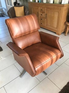 Leren relaxfauteuil mojo 1758 bruin, bruin leer, bruine stoel