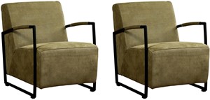 Leren fauteuil creative, groen leer, groene stoel