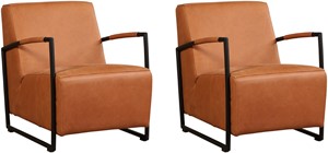 Leren fauteuil creative, bruin leer, bruine stoel