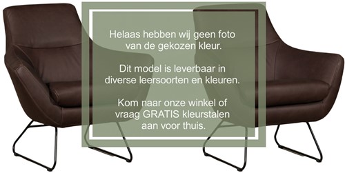 Leren designfauteuil Fame - set van 2 fauteuils - Rancho leer Stone (grijs/bruin)