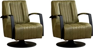 Leren draaifauteuil galaxy, groen leer, groene draaistoel