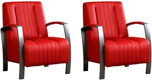 Leren fauteuil glamour, 120+ kleuren leer, in stoel