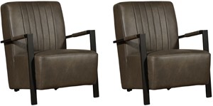 Set van 2 Leren design fauteuils Honest
