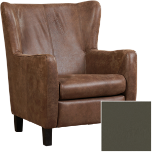 Leren stock fauteuil hug 127 bruin, bruin leer, bruine stoel