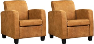 Leren fauteuil joy, bruin leer, bruine stoel