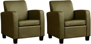 Leren fauteuil joy, groen leer, groene stoel