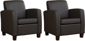 Leren fauteuil joy, bruin leer, bruine stoel