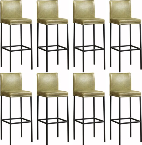 biologie Waden Dapperheid Leren barstoel Break hoog - set van 8 stoelen - Toledo Leer Mocca - Kleur  poot, RVS ShopX