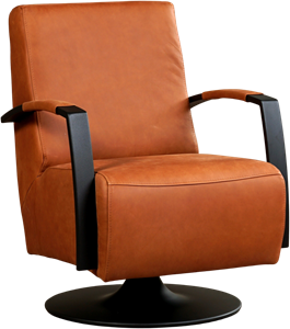 Leren draaifauteuil mood 484 bruin, bruin leer, bruine draaistoel