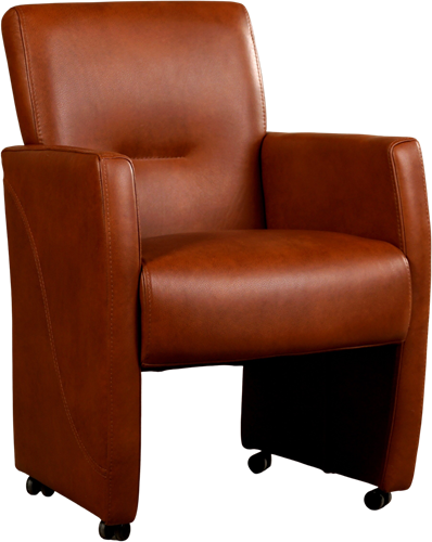 Leren eetkamerfauteuil Pleasure - Granada leer Savannah - Met handgreep