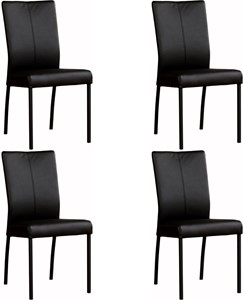 Set van 4 Leren eetkamerstoelen Comfort