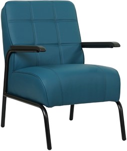 Blauwe leren industriële retro fauteuil Ahead - Toledo Leer Turquoise (blauw leer)