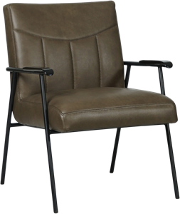 Grijze leren industriële retro fauteuil Beam - Granada leer Ash (grijs leer)