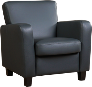 Leren fauteuil believe 98 blauw, blauw leer, blauwe stoel