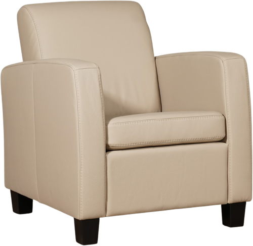 Leren fauteuil Joy - Toledo Leer Mastic - Hout bruin