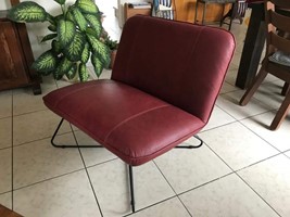 Onderbreking Structureel Ondoorzichtig Leren fauteuil zonder armleuning met kruisframe - rood leer ShopX