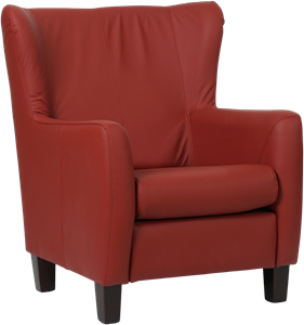 Leren fauteuil hug 2.51 rood, rood leer, rode stoel