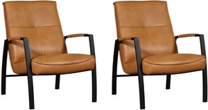 Leren fauteuil level, bruin leer, bruine stoel