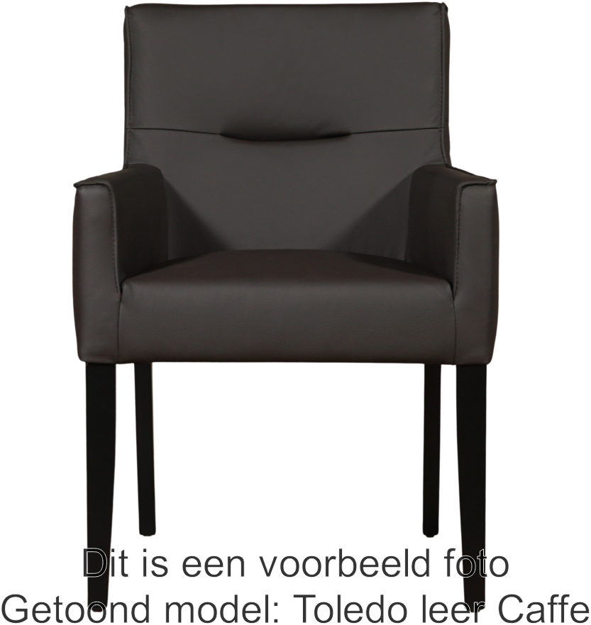vertegenwoordiger Acht Oprichter Leren eetkamerstoel Look - met houten zwarte poten - set van 4 stoelen -  Toledo Leer Olive - Kleur poot, zwart ShopX