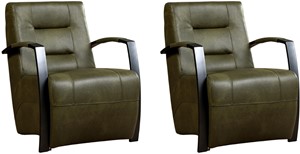 Leren fauteuil magnificent, groen leer, groene stoel