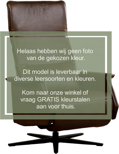 Leren relaxfauteuil Mojo met geintegreerd voetenbank - Kenia Leer Olive - Large - Stervoet mat zwart