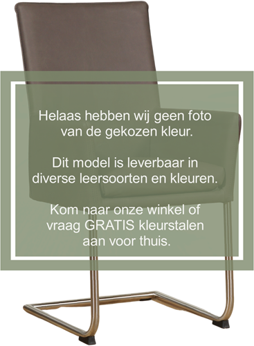 Leren eetkamerstoel Rumor - met armleuning en sledepoot rond - Hermes Ivory (crème) - Kleur poot, zwart